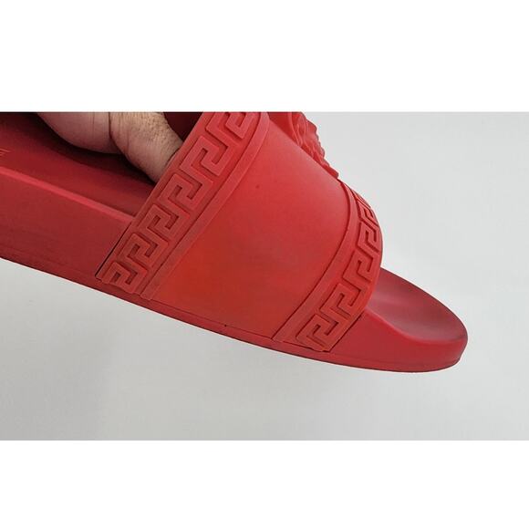 Versace Palazzo Medusa Pool Slides 'Cardinal Red Women's 9.5 Men's 8 - Picture 5 of 13